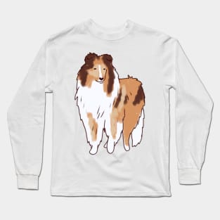 Collie rough illustration Long Sleeve T-Shirt